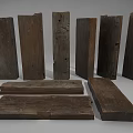 Solid Wooden Blocks With Natural Stone Texture In Various Shapes And Sizes 3d model
