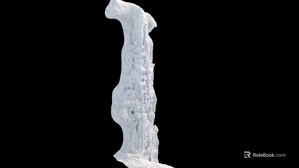 Natural Stone and Wood Artistic Sculpture with Textured Surface and Irregular Shape 3d model 