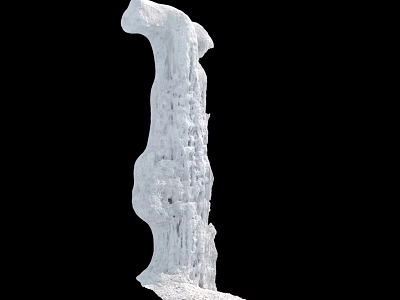 Natural Stone and Wood Artistic Sculpture with Textured Surface and Irregular Shape 3d model