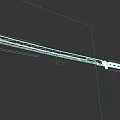 Sharp Decorative Long Sword With Black Handle And Golden Edge Design 3d model