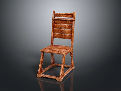 Wooden Leisure Chair With Simple Design And Sturdy Structure For Home Use 3d model