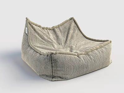 Gray Fabric Bean Bag Chair Comfortable Soft Design For Modern Lounge Seating 3d model
