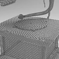 Detailed 3D Wireframe Gramophone Model With Classic Horn And Base Design