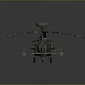 Military Helicopter With Rotors Radar Dome And Weapon Systems In Military Green Design