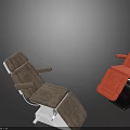 Medical Equipment Adjustable Healthcare Examination Chairs In Gray And Red Upholstery Design
