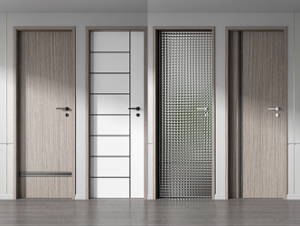 Modern swing door combination 3d model