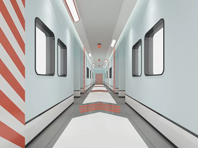 Modern aisle kindergarten aisle 3d model