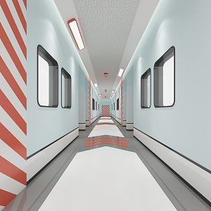 Modern aisle kindergarten aisle 3d model