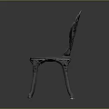 Ornate Metal Leisure Chair Featuring Intricate Rose Carvings On Backrest And Seat
