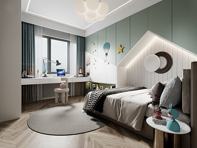 Modern Children's Room Boys Room 3d model