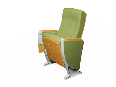 Modern Single Sofa With Green Fabric Orange Armrests And Comfortable Backrest Design 3d model