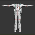 Space Exploration Astronaut Suit with Advanced Materials and Modern Technical Features