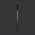 Traditional Samurai Sword With Sharp Metal Blade And Ornate Handle On Dark Background