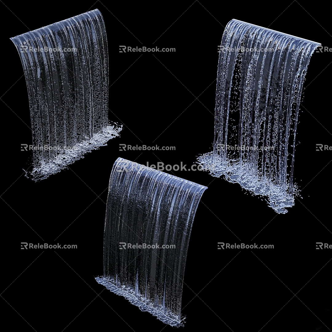 Modern Water Curtain Water Waterfall Water Curtain Water Curtain Wall Landscape Waterfall Garden Art Water Waterfall 3d model