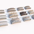 Various Landscape Bridges Featuring Different Architectural Styles And Stone Construction Designs 3d model