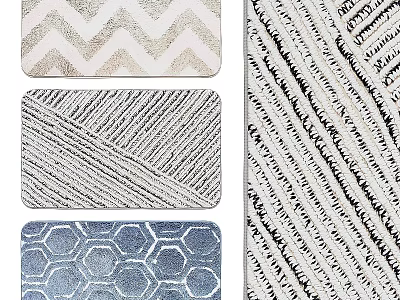 Modern Square Rugs With Chevron Striped Hexagonal Patterns For Home Decor 3d model