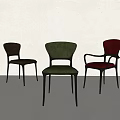 Stylish Green Velvet Upholstered Dining Chairs With Black Frame Modern Design