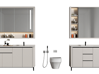 modern sink bathroom cabinet 3d model