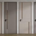 Modern Minimalist Swing Doors With Various Designs Light Gray Beige Metal Accents And Black Handles