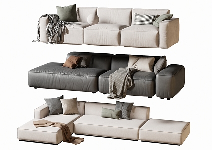 Double sofa Multi-person sofa Corner sofa 3d model