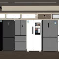Modern Various Style Refrigerators In Gray And White For Indoor Showroom