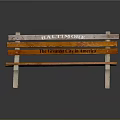 Rustic Wooden Bench With Baltimore And The Greatest City In America Inscriptions And Concrete Legs