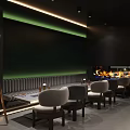 Sleek Modern Bar Interior With Glass Shelves Bottles Warm Lighting And Gold Stools