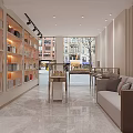 Luxury Boutique Interior With Glass Display Cases Designer Bags And Marble Floor