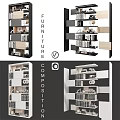 Modern Wooden And Black Shelving Unit With Organized Books And Decor Items