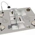 Modern Beige Modular Sofa And Coffee Table Set With Floor Lamp Accent Chairs And Pillows