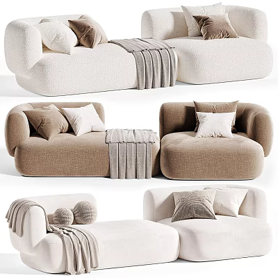 Modern Soft Fabric Modular Multi Person Curved Sofa Set For Cozy Stylish Living Room Decor 3d model