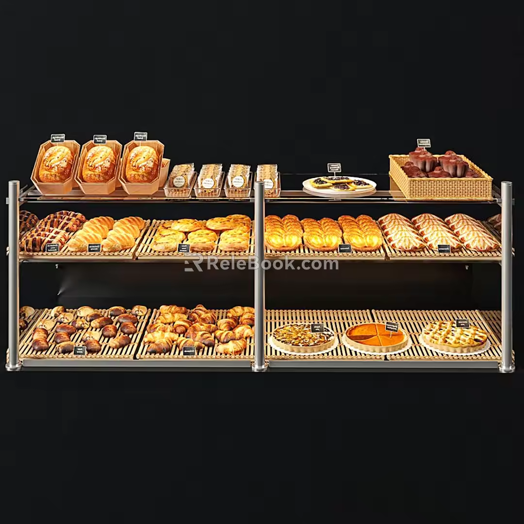 Modern Display Cabinet Shopping Mall Baking Food Display Cabinet 3d model