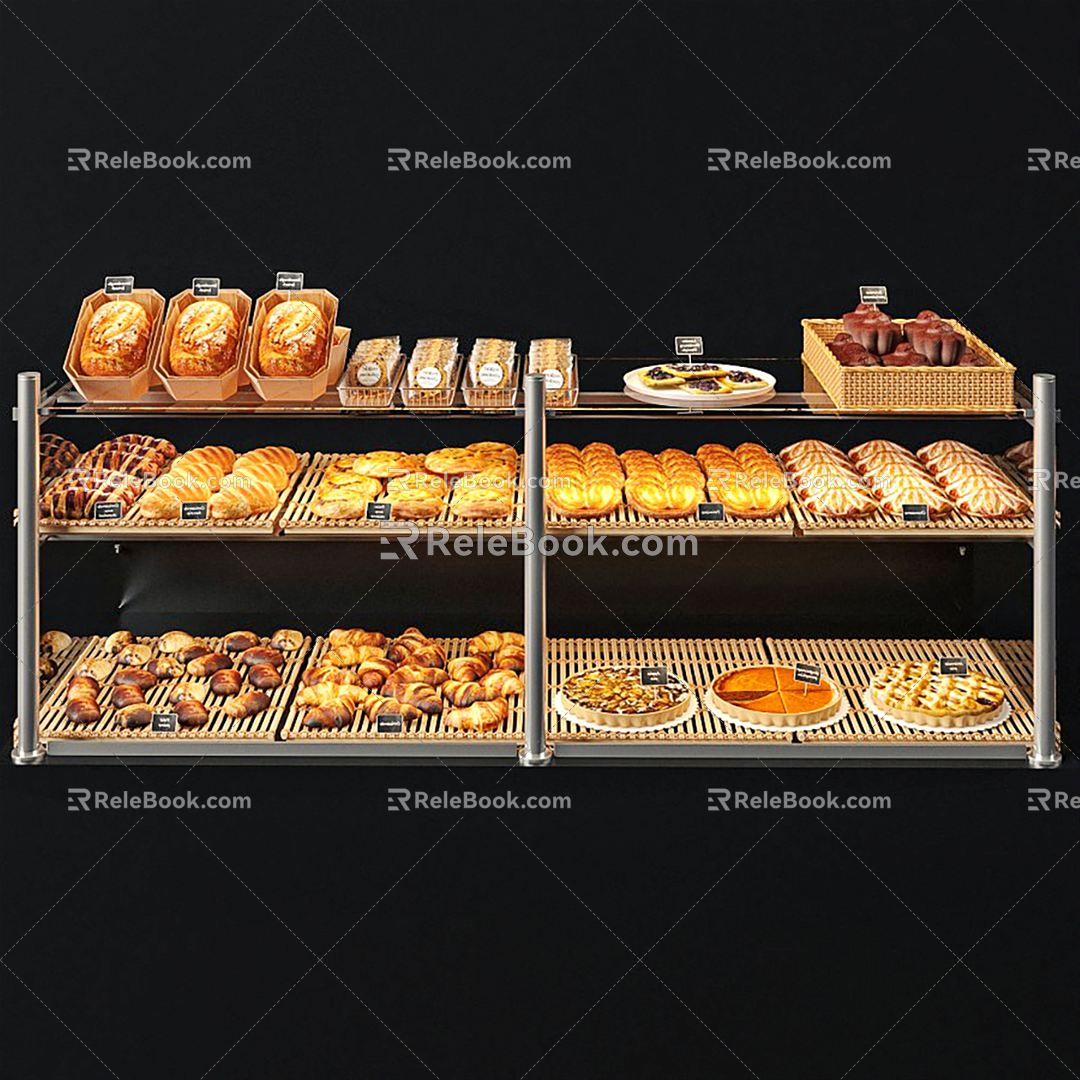 Modern Display Cabinet Shopping Mall Baking Food Display Cabinet 3d model