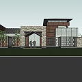 Modern Commercial Street Featuring Contemporary Buildings Greenery Water Features And Outdoor Spaces