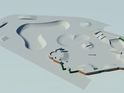 Modern Skateboard Field Extreme Sports Field 3d model