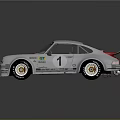 Porsche White And Red Race Car With Number 1 Logo And Racing Stickers