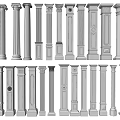 European Roman Column Square Column Round Column Decorative Column Gypsum Column 3d model
