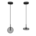 Two Modern Minimalist Pendant Lights With Sleek Black Rod And Transparent Shade Design