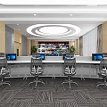 Modern Control Room Command Center 3d model