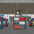 Modern Tobacco Hotel Wine Display Cabinet Tobacco and Wine Store Cashier Container Wine Rack Wine Cabinet Wine Tasting Table Reception Desk 3d model