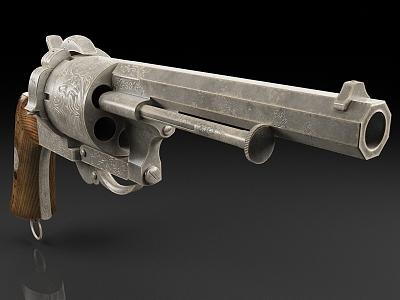 Revolver vintage pistol weapon 3d model