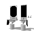 Modern Double Washbasin Design With Mirrors Faucets And Soap Accessories
