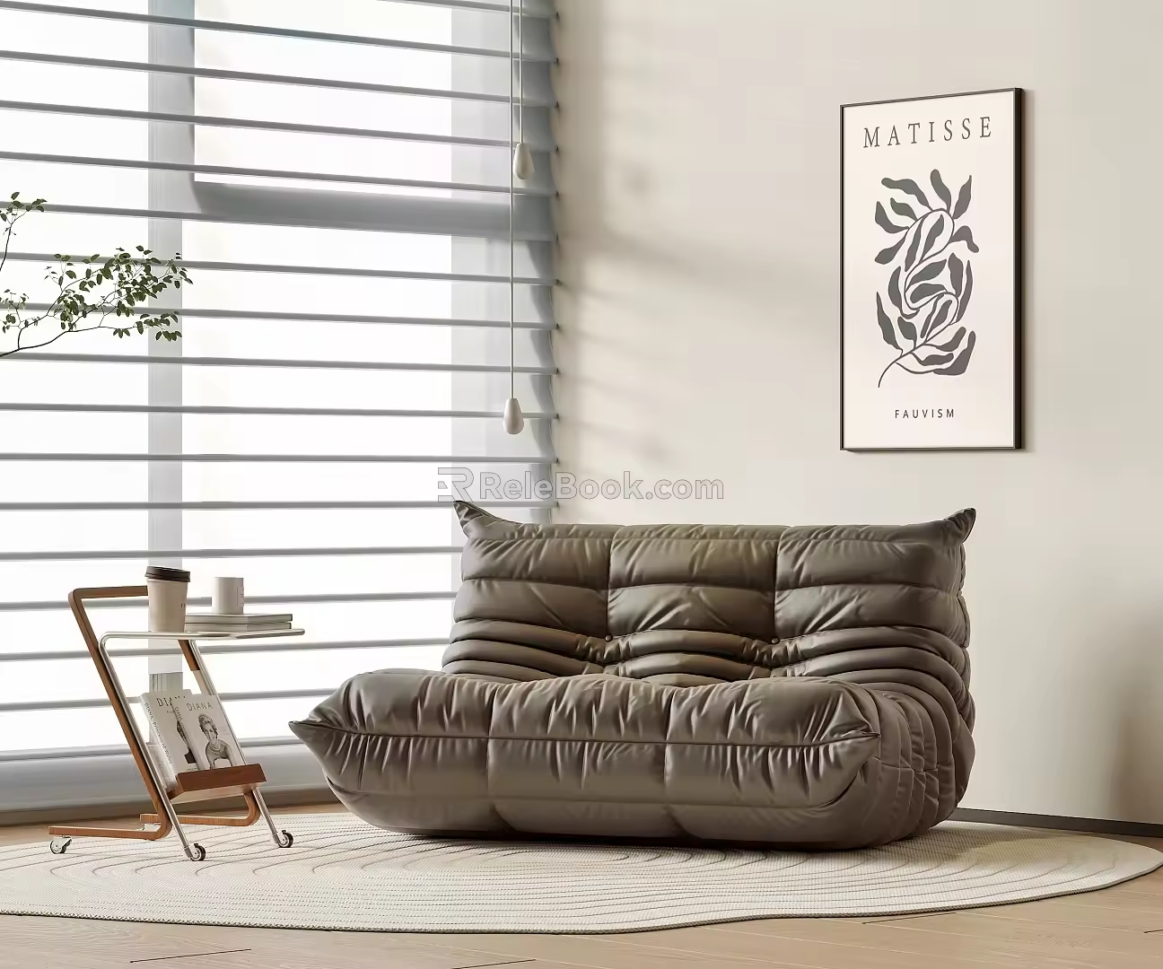 Black Lazy Sofa 3d model