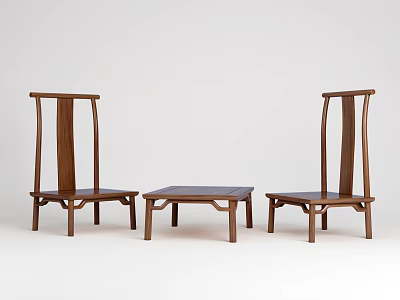 Chinese Traditional Wooden Tea Table And Chairs For Elegant Tea Room Decor 3d model