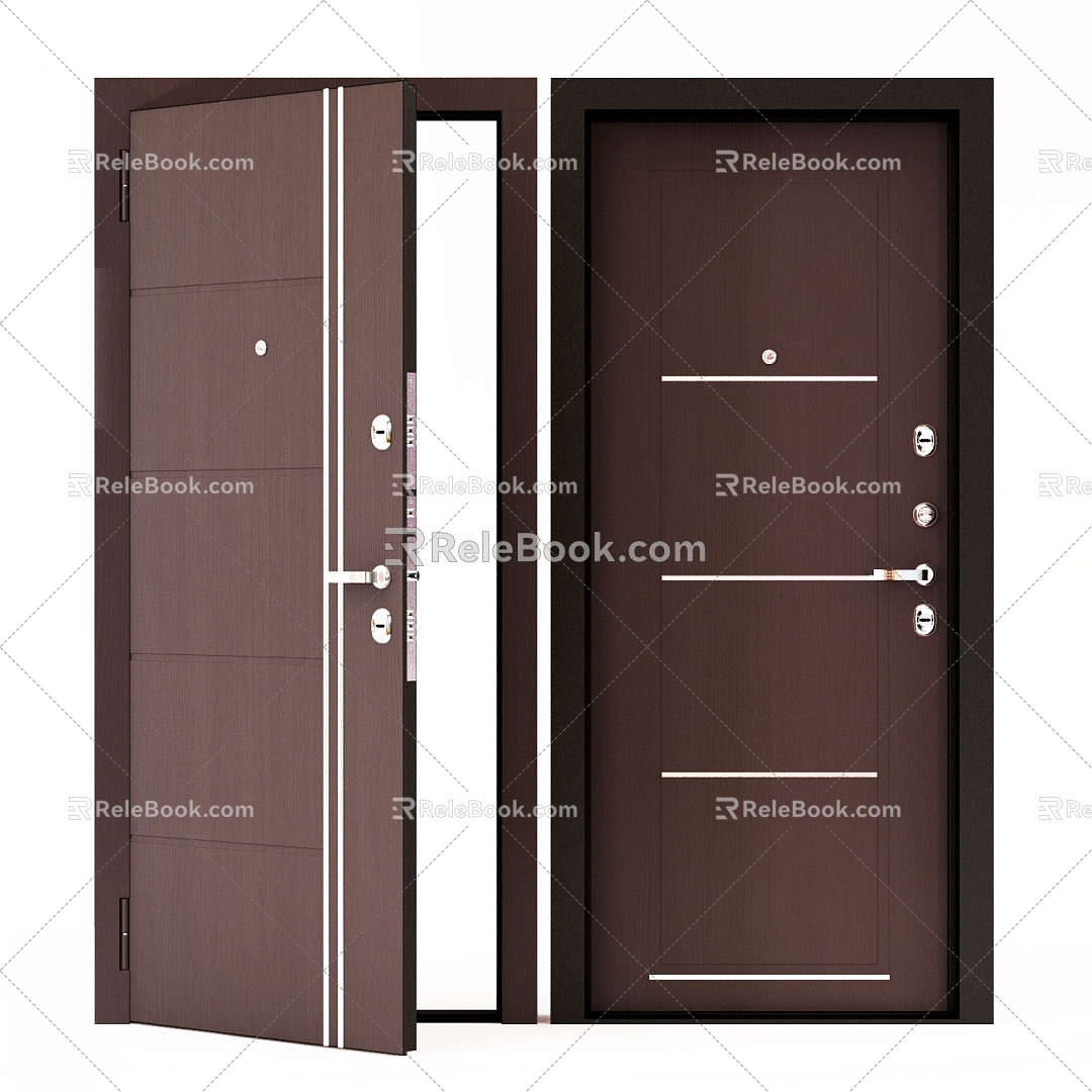 Wooden Door 3D Model 3d model