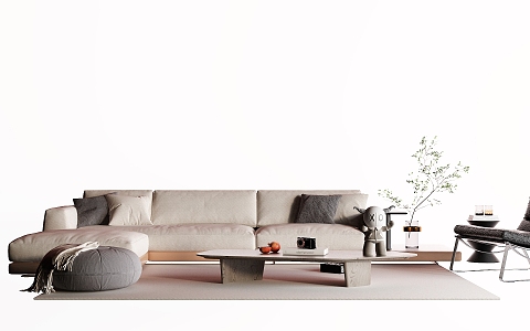 Modern Sofa Coffee Table Combination Corner Sofa 3d model