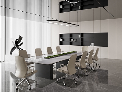 Meeting Room Office Desk and Chair 3d model