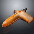 Abstract Orange And Black Sculpture With Unique Shape And Smooth Surface 3d model