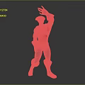 Cartoon Game Movie Character With Green Head Red Shirt And Blue Outfit Waving Hand