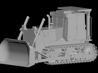 Functional Vehicle Tracked Design Large Front Blade Operator Cabin For Construction Work 3d model
